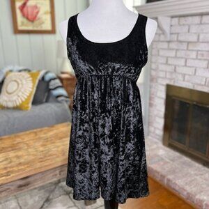 Forever 21 Black Velvet Babydoll Dress